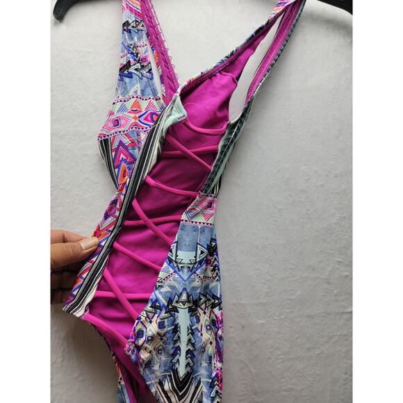 Tinibikini Pink Multi Color One Piece Swimwear Size Medium NWOT - Picture 8 of 15